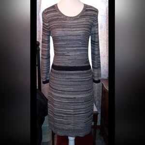 Black and Gray Striped Sweater Dress Size XS
